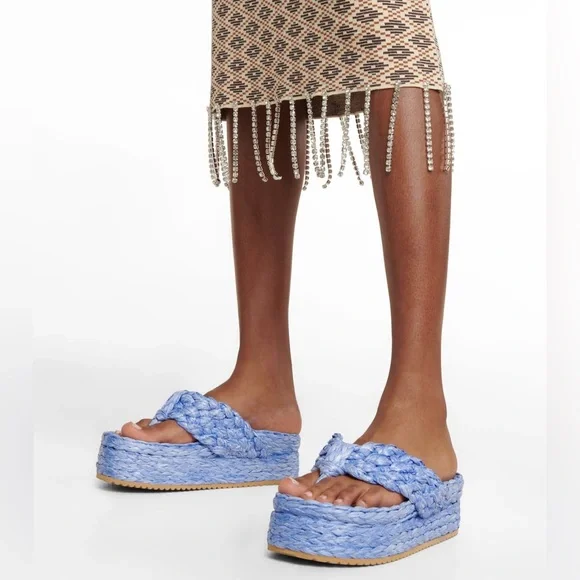 Dodo Bar Or Shoes Dodo Bar Or Womens Blue Platform Raffia